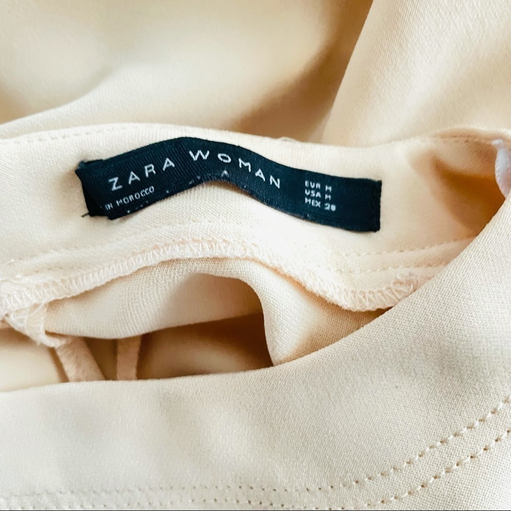 ZARA Blush Flowy Coquette Blouse – Soft Feminine Draped Top – Size Medium - Picture 5 of 5
